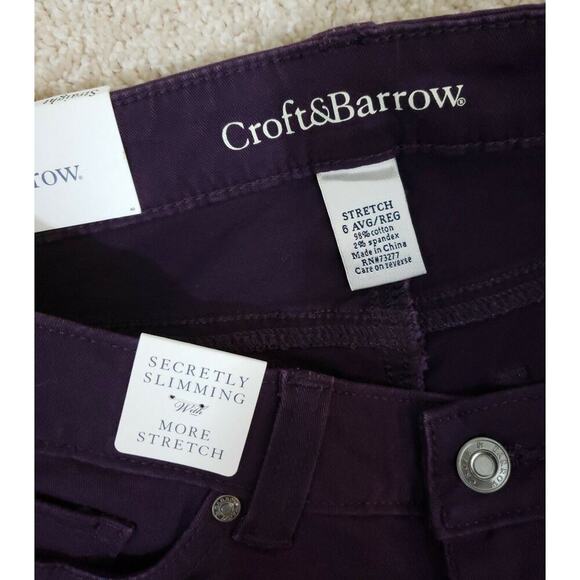 Corft&Barrow ~Woman Size 6~ Purple Classic Fit Straight Leg High Rise Jeans NWT. - Picture 9 of 12